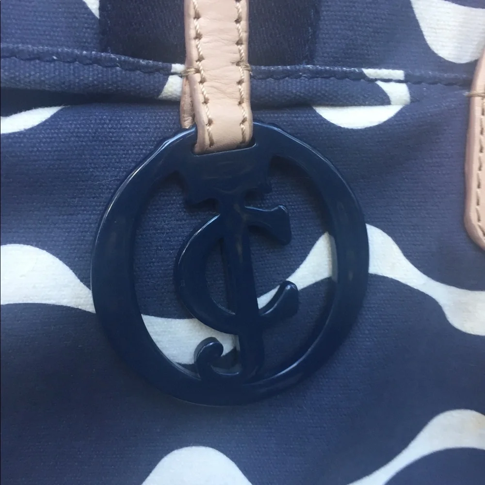 Juicy Couture navy and cream canvas satchel - Picture 2 of 7